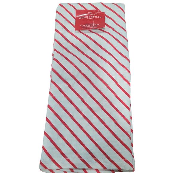 Christmas Striped Kitchen Towel Red – Wondershop 16" x 26" - Picture 1 of 4